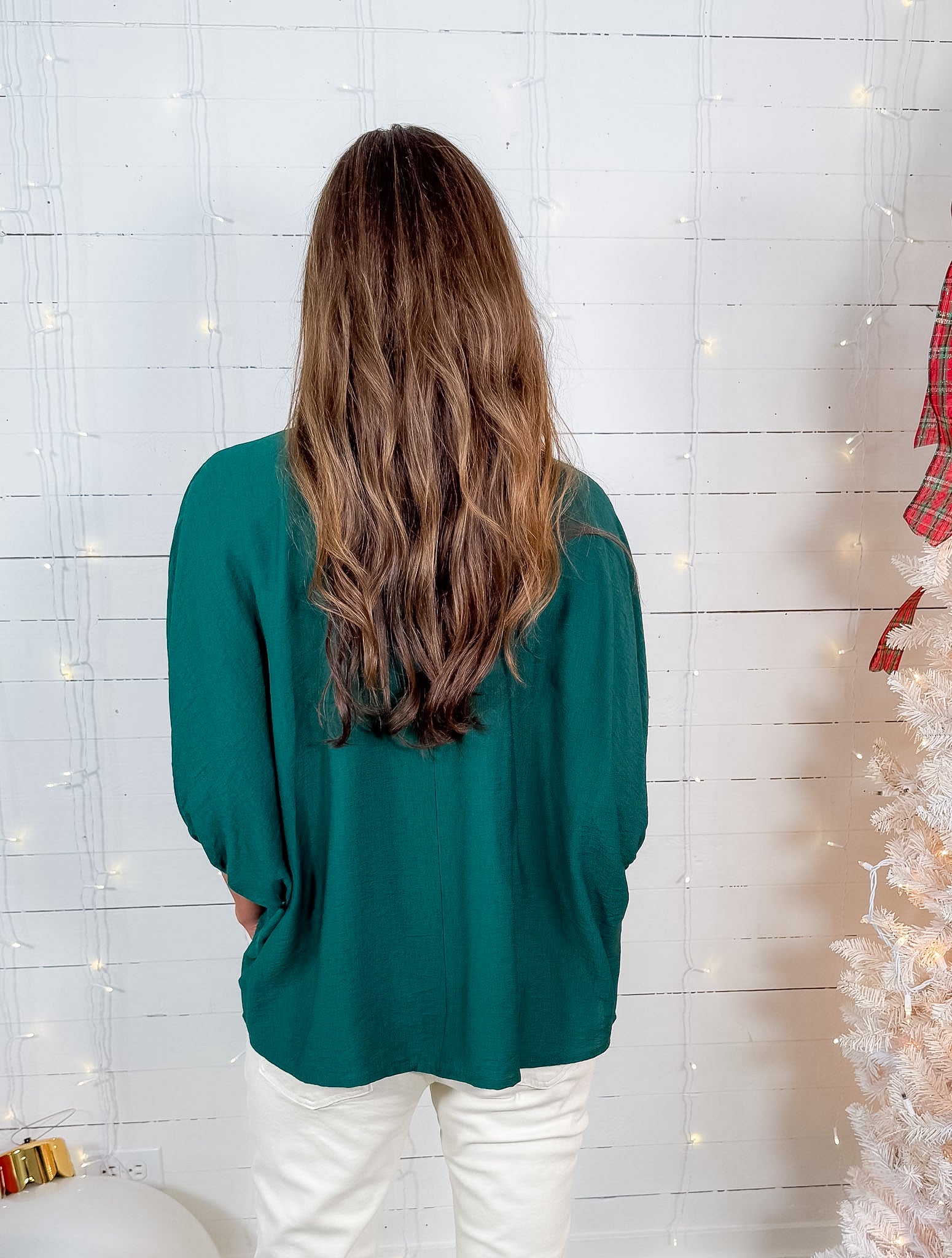 Radcliffe Green + Red Plaid Placket Top Entro