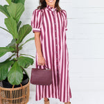 Reba Plum + Pink Cabana Stripe Maxi Dress Entro