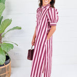 Reba Plum + Pink Cabana Stripe Maxi Dress Entro