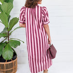 Reba Plum + Pink Cabana Stripe Maxi Dress Entro