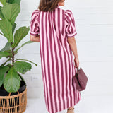 Reba Plum + Pink Cabana Stripe Maxi Dress Entro