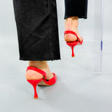 Red Patent Slingback Kitten Heel Shoe