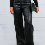 Reeve Black Faux Leather Pants Lucy Paris