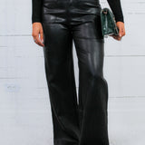 Reeve Black Faux Leather Pants Lucy Paris