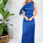 Remi Blue One Shoulder Maxi Dress