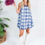 Remington Blue Buffalo Bubble Mini Dress Sofie the Label