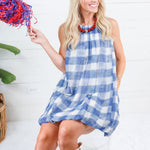 Remington Blue Buffalo Bubble Mini Dress Sofie the Label