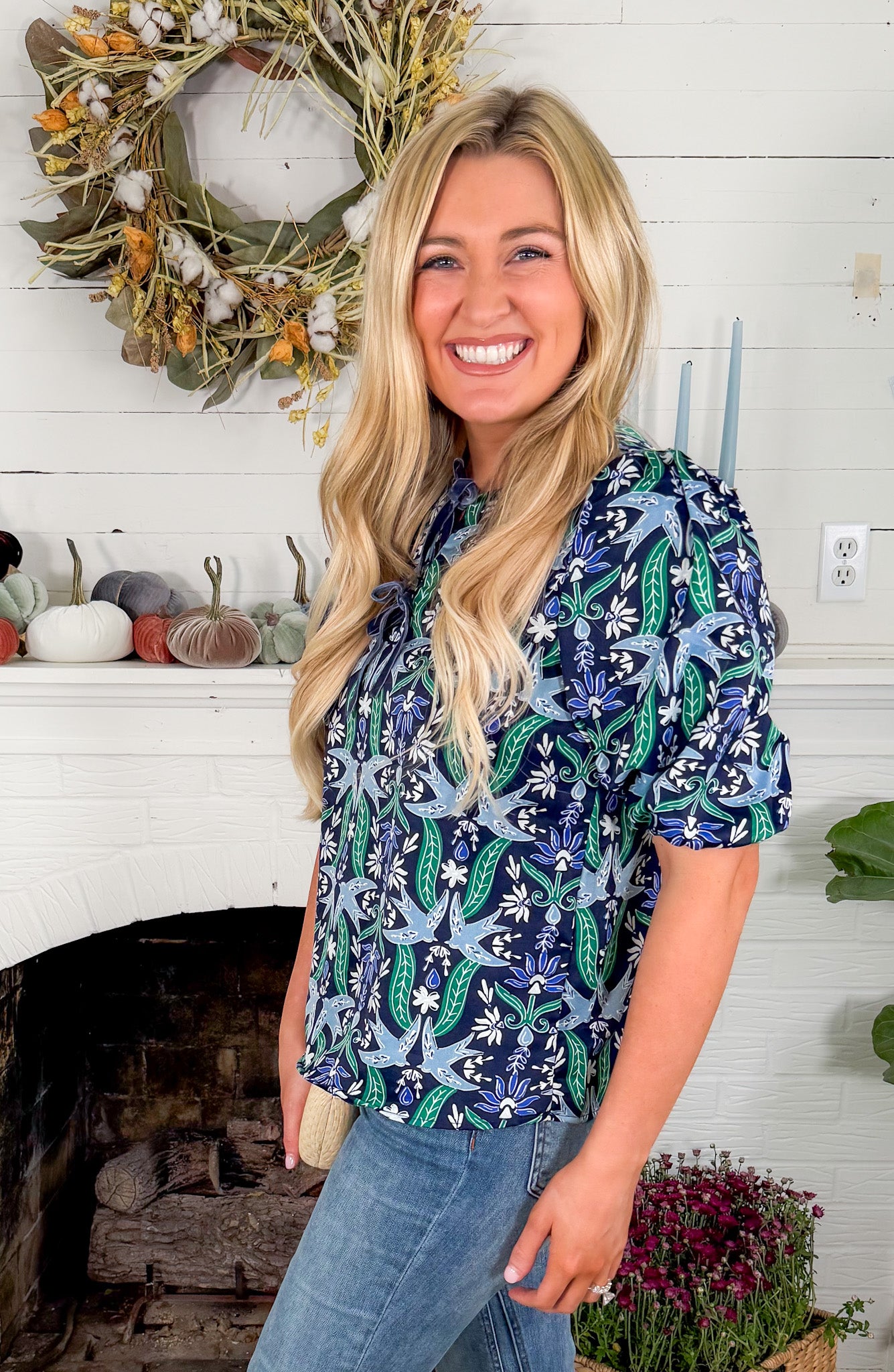 Ren Navy Gossamer Wings Top Mary Square
