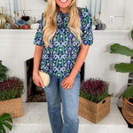 Ren Navy Gossamer Wings Top Mary Square