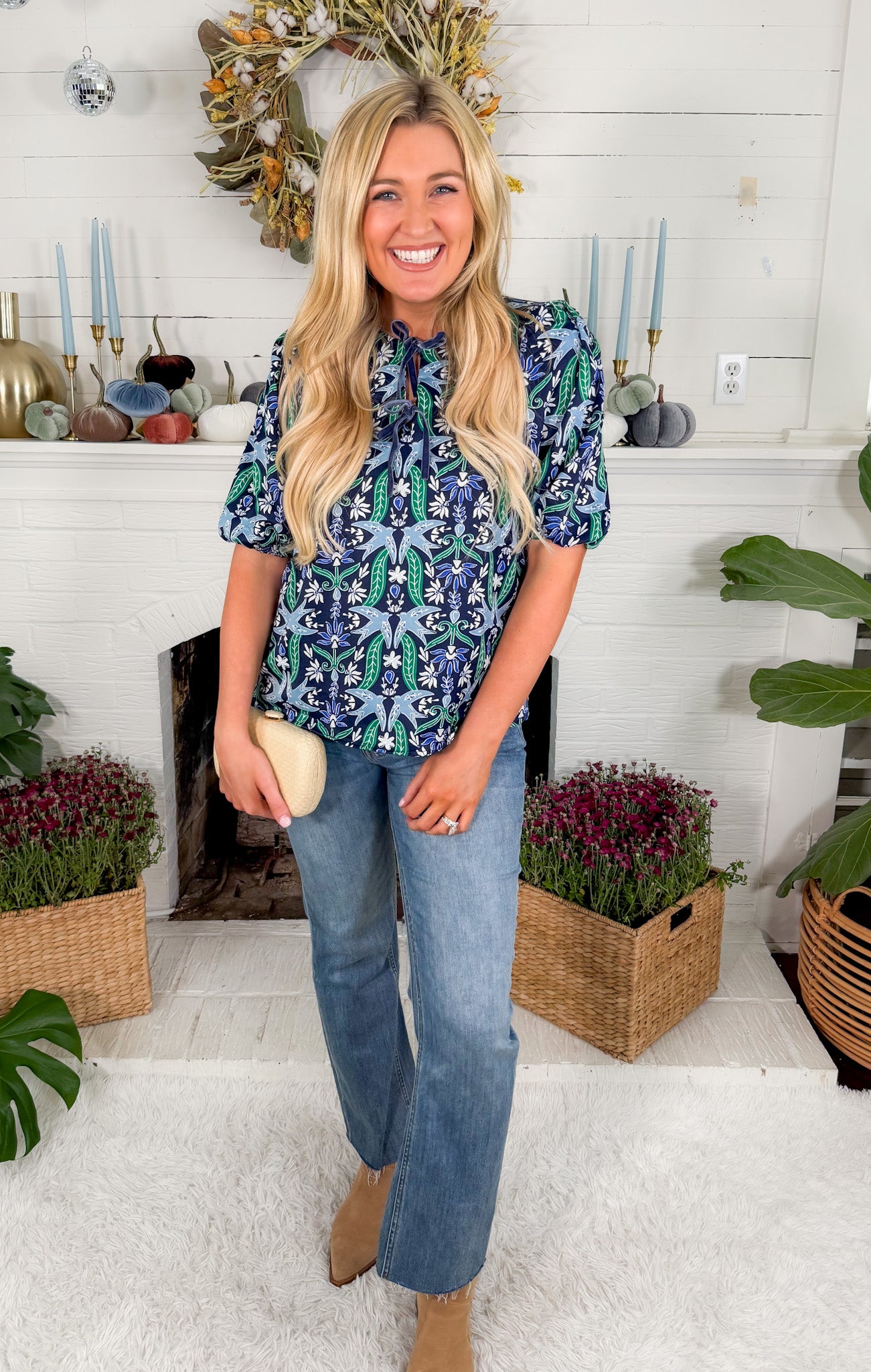 Ren Navy Gossamer Wings Top Mary Square