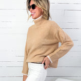 Rey Beige Turtleneck Sweater Lucy Paris