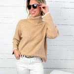 Rey Beige Turtleneck Sweater Lucy Paris