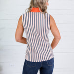 Rhett Orange + Navy Stripe Top Entro