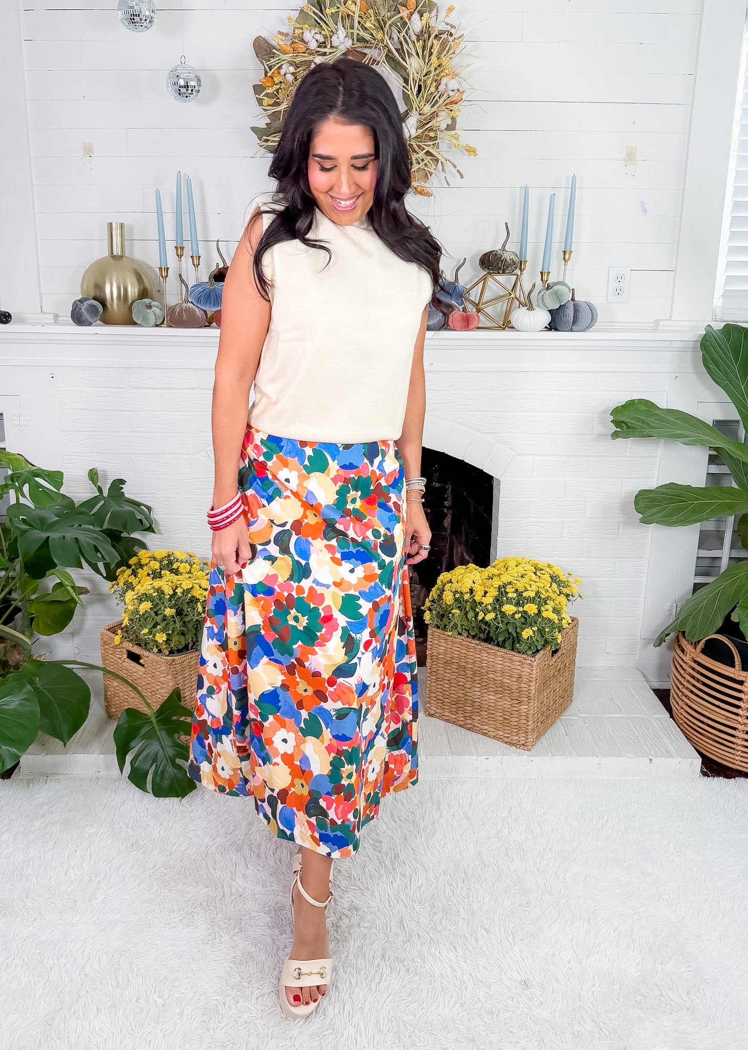 River Wildflower Whirl Midi Skirt Prosperina