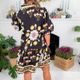 Rockport Black Floral Mini Dress THML