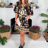 Rockport Black Floral Mini Dress THML