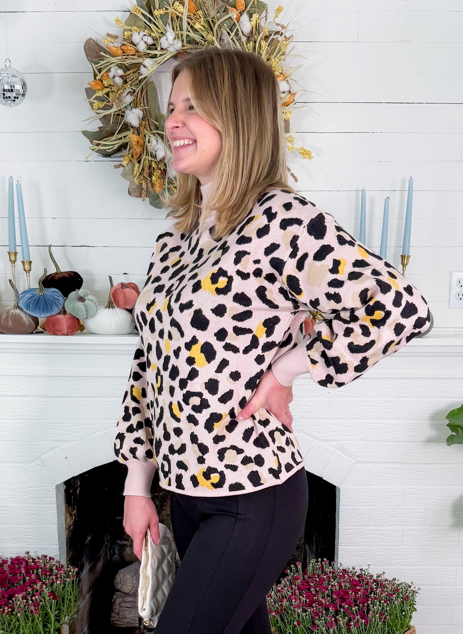 Rodney Blush Leopard Sweater