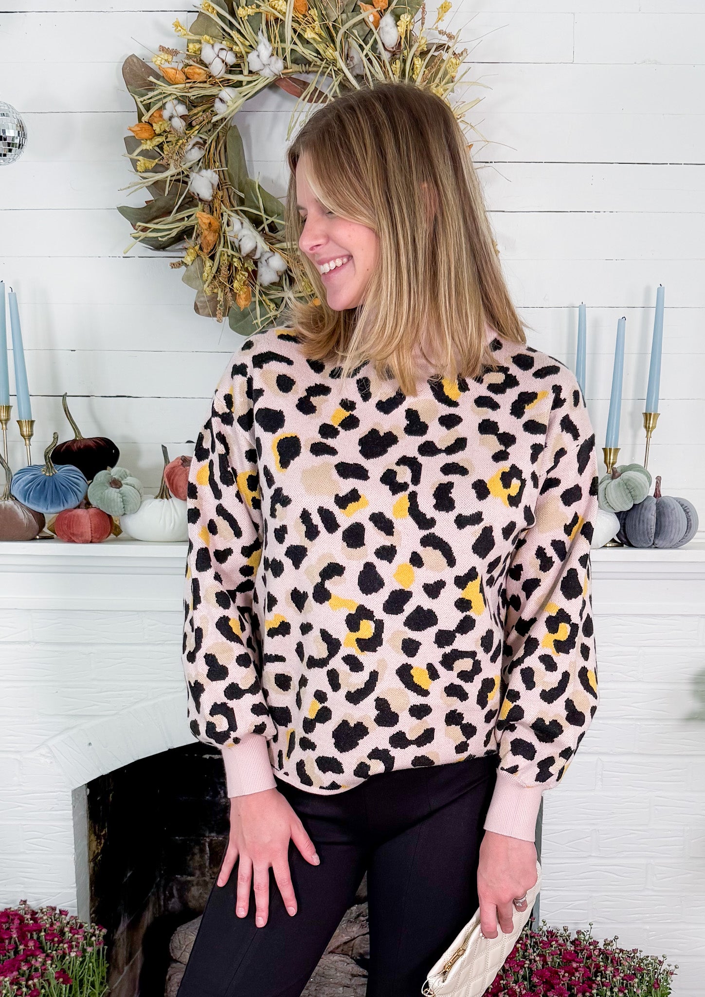 Rodney Blush Leopard Sweater