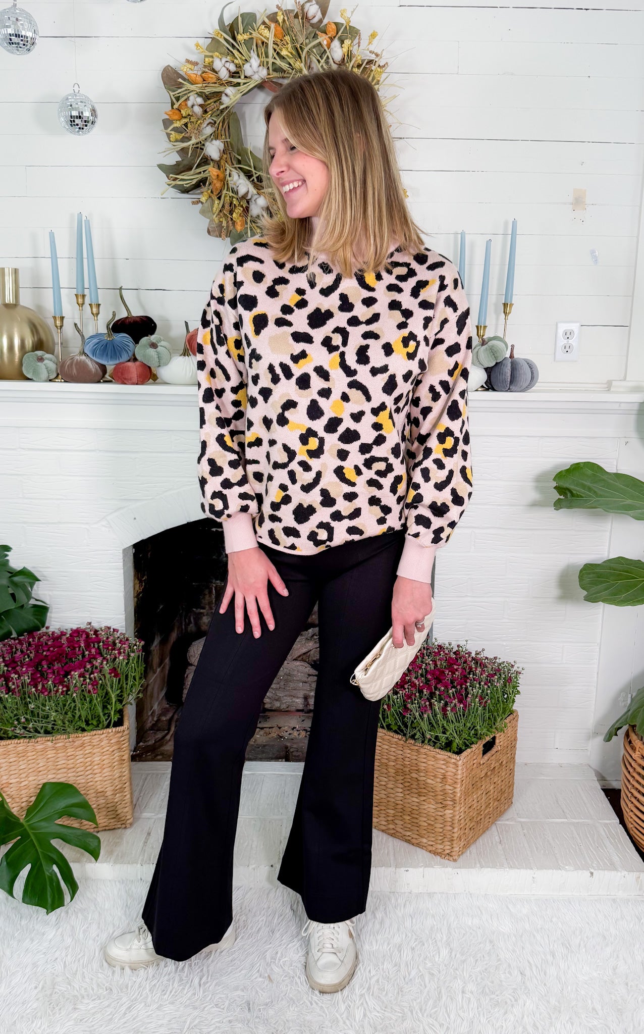 Rodney Blush Leopard Sweater