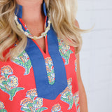 Roper Orange Floral Shift Dress TCEC