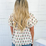 Rose Cream + Pink Floral Top GIGIO