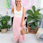 Rose Quartz Gauze Tiered Button Maxi Skirt BOBI