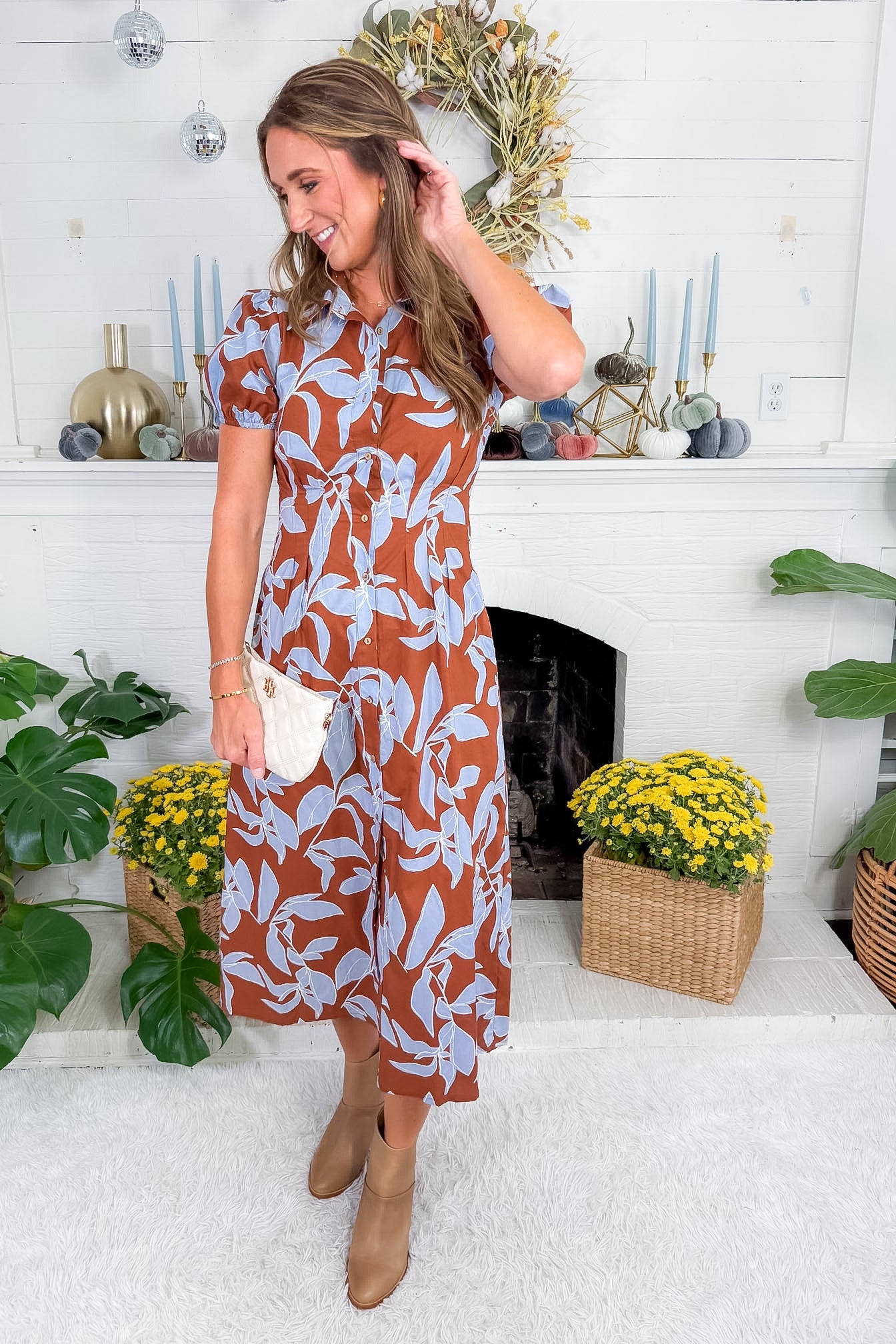 Rosey Haze Shirt Dress Meet Me in Santorini