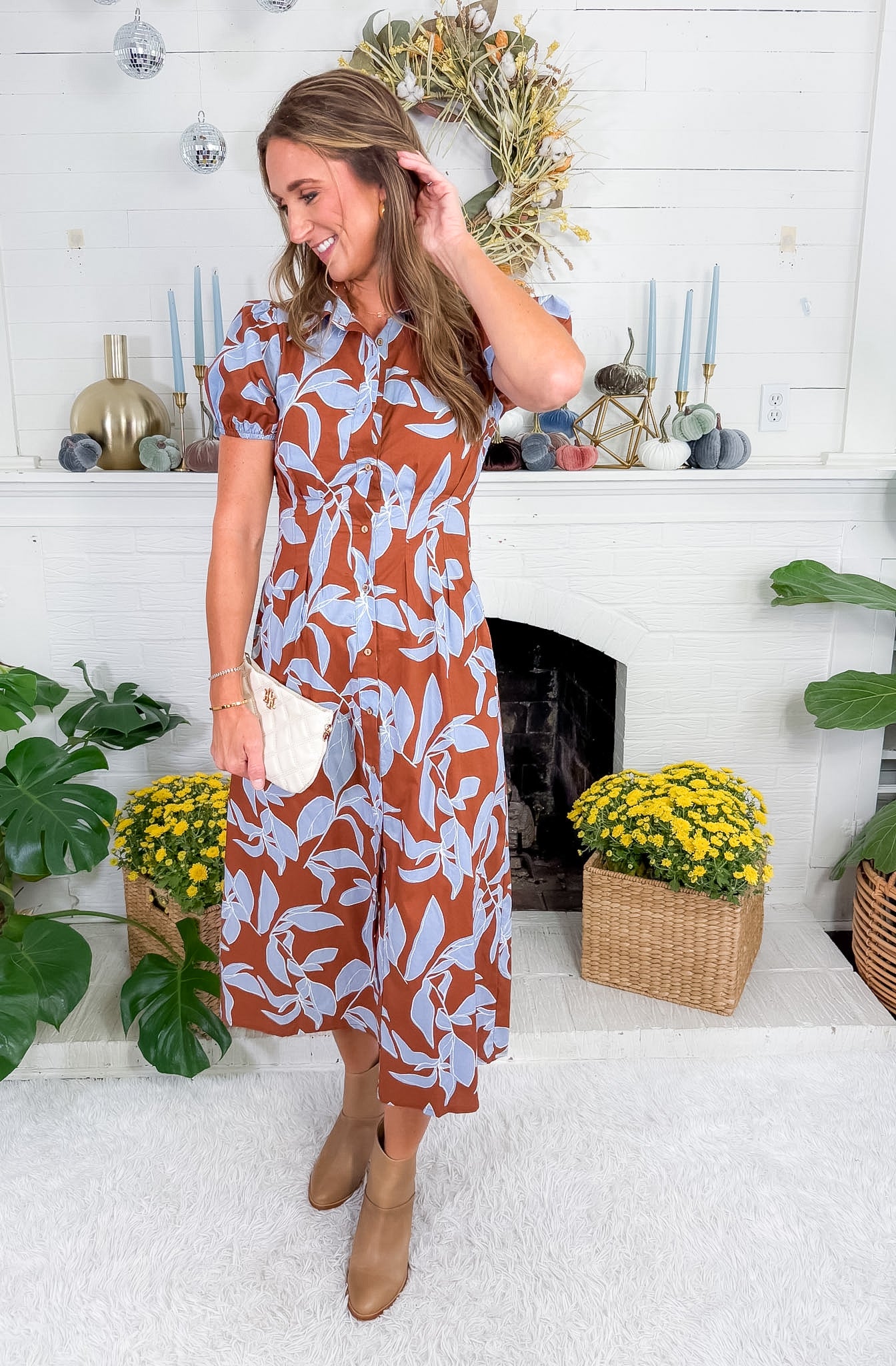 Rosey Haze Shirt Dress Meet Me in Santorini
