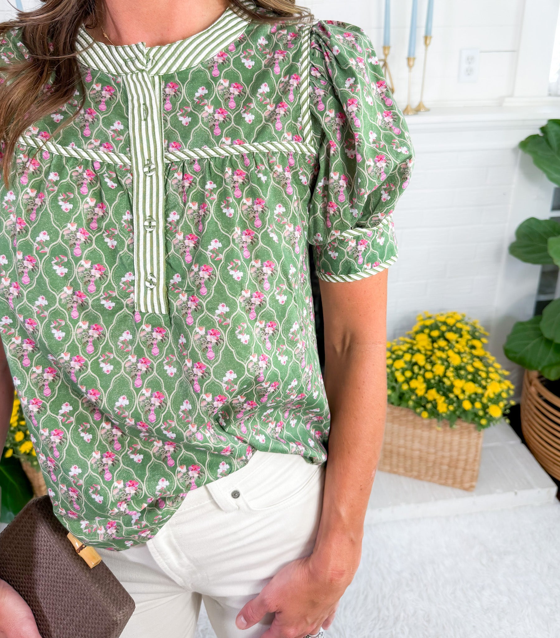 Rosie Evergreen + Floral Top Entro
