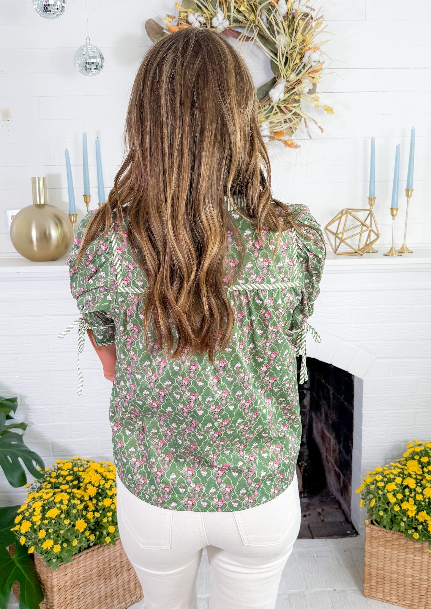 Rosie Evergreen + Floral Top Entro