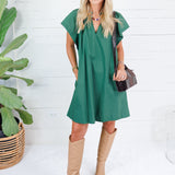 Ross Pine Ruffle Neck Mini Dress Pinch