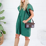 Ross Pine Ruffle Neck Mini Dress Pinch