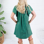 Ross Pine Ruffle Neck Mini Dress Pinch