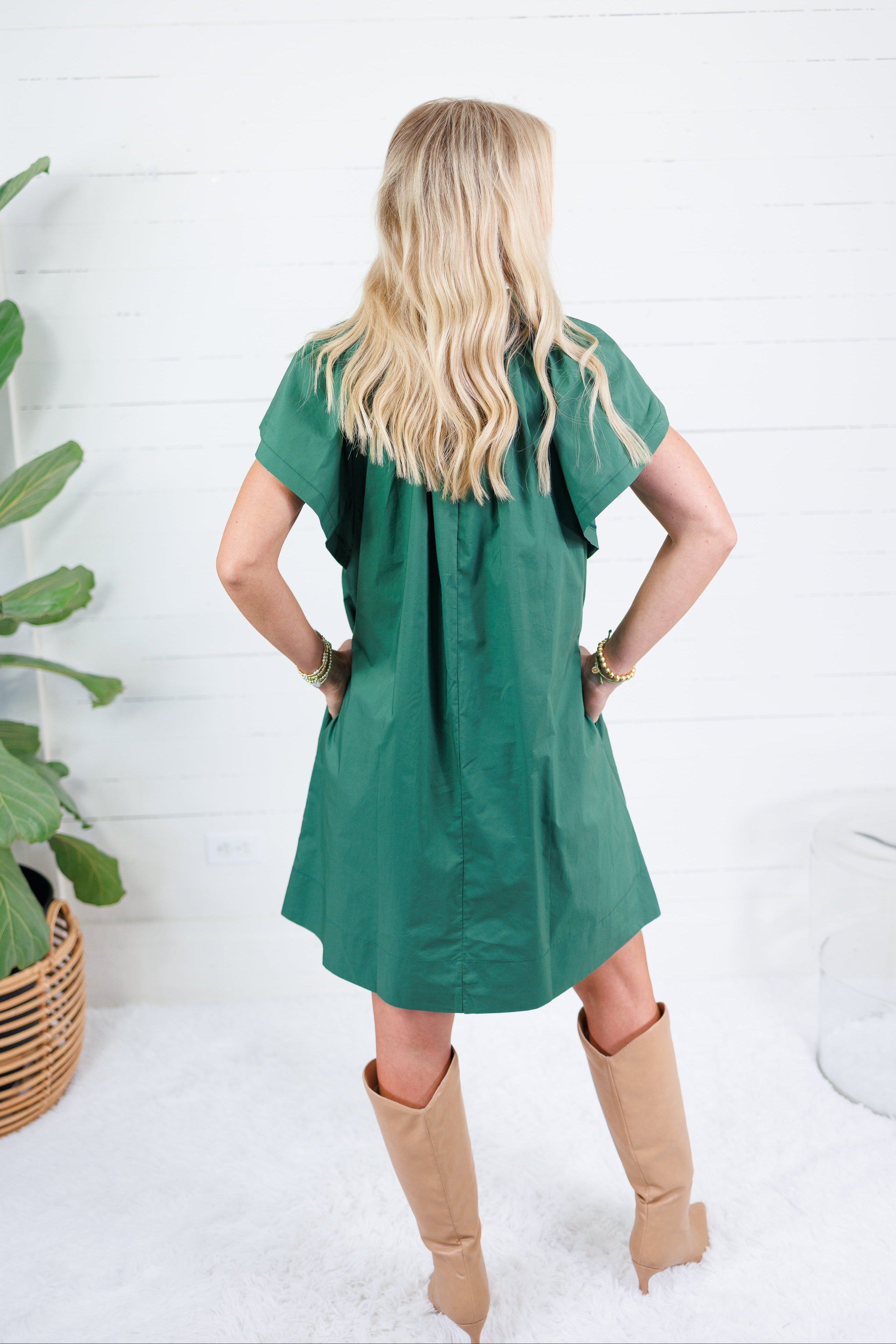 Ross Pine Ruffle Neck Mini Dress Pinch