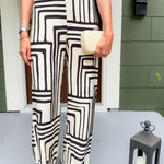 Rue Black + Cream Geometric Pants Lucy Paris 
