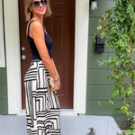 Rue Black + Cream Geometric Pants Lucy Paris 