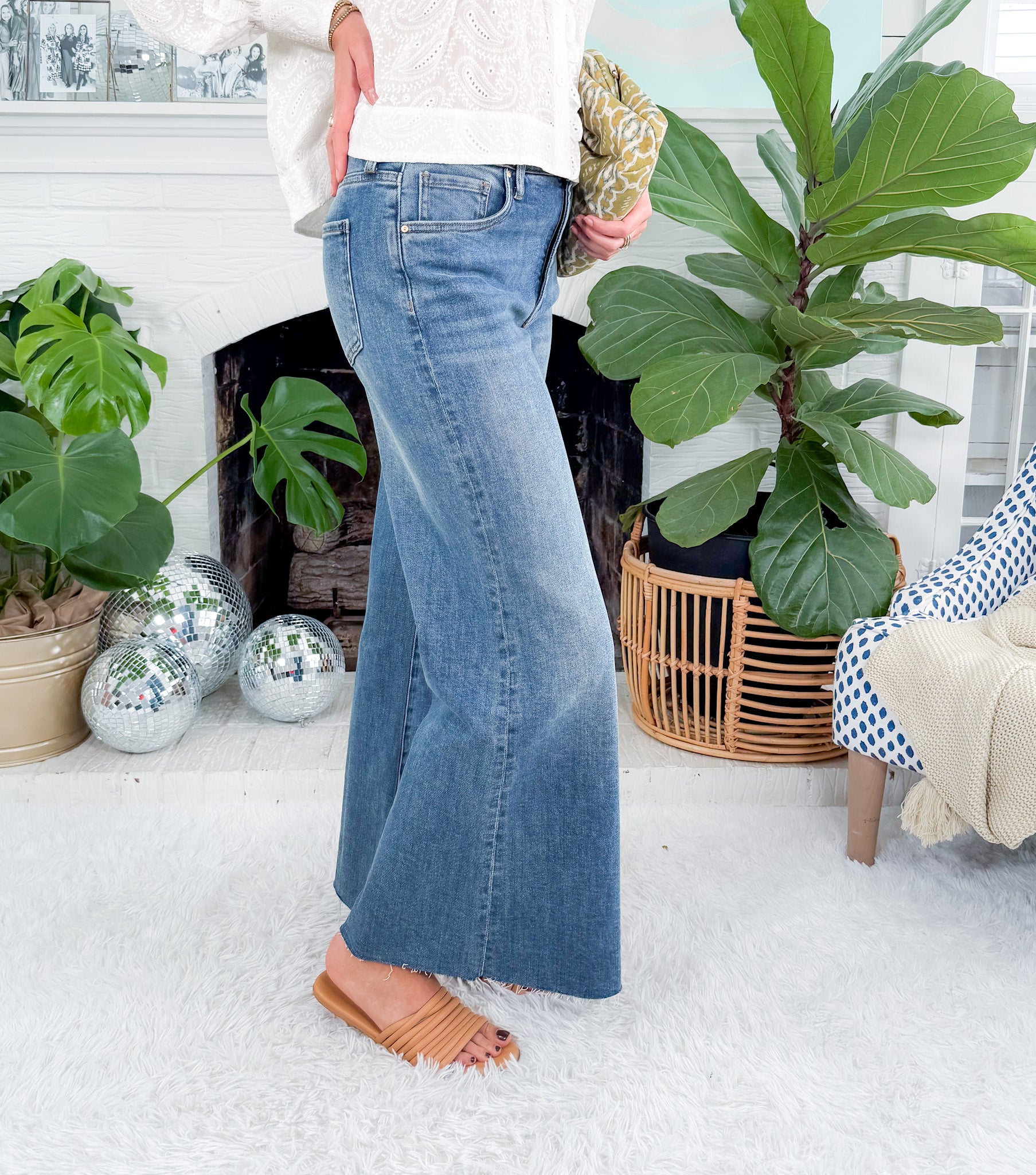 Ryan Adaptability Super Wide Leg Raw Hem Jean KUT