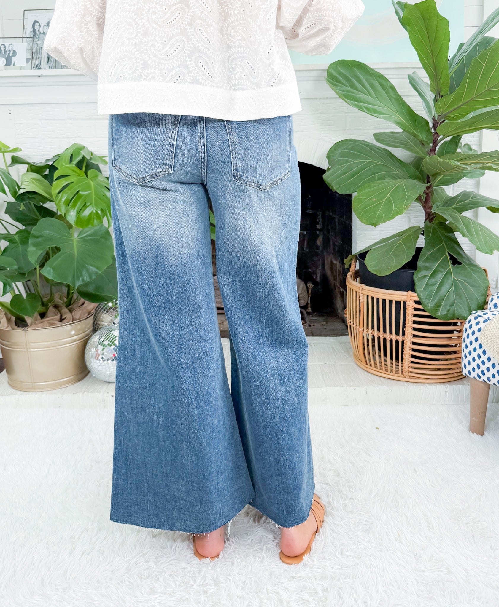 Ryan Adaptability Super Wide Leg Raw Hem Jean KUT