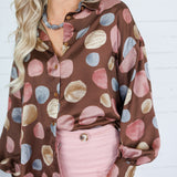 Ryan Brown Multi Dots Silky Top Fate