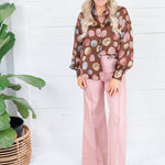 Ryan Brown Multi Dots Silky Top Fate