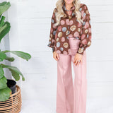 Ryan Brown Multi Dots Silky Top Fate