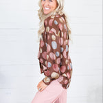 Ryan Brown Multi Dots Silky Top Fate