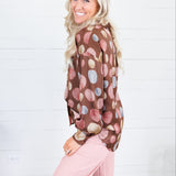 Ryan Brown Multi Dots Silky Top Fate