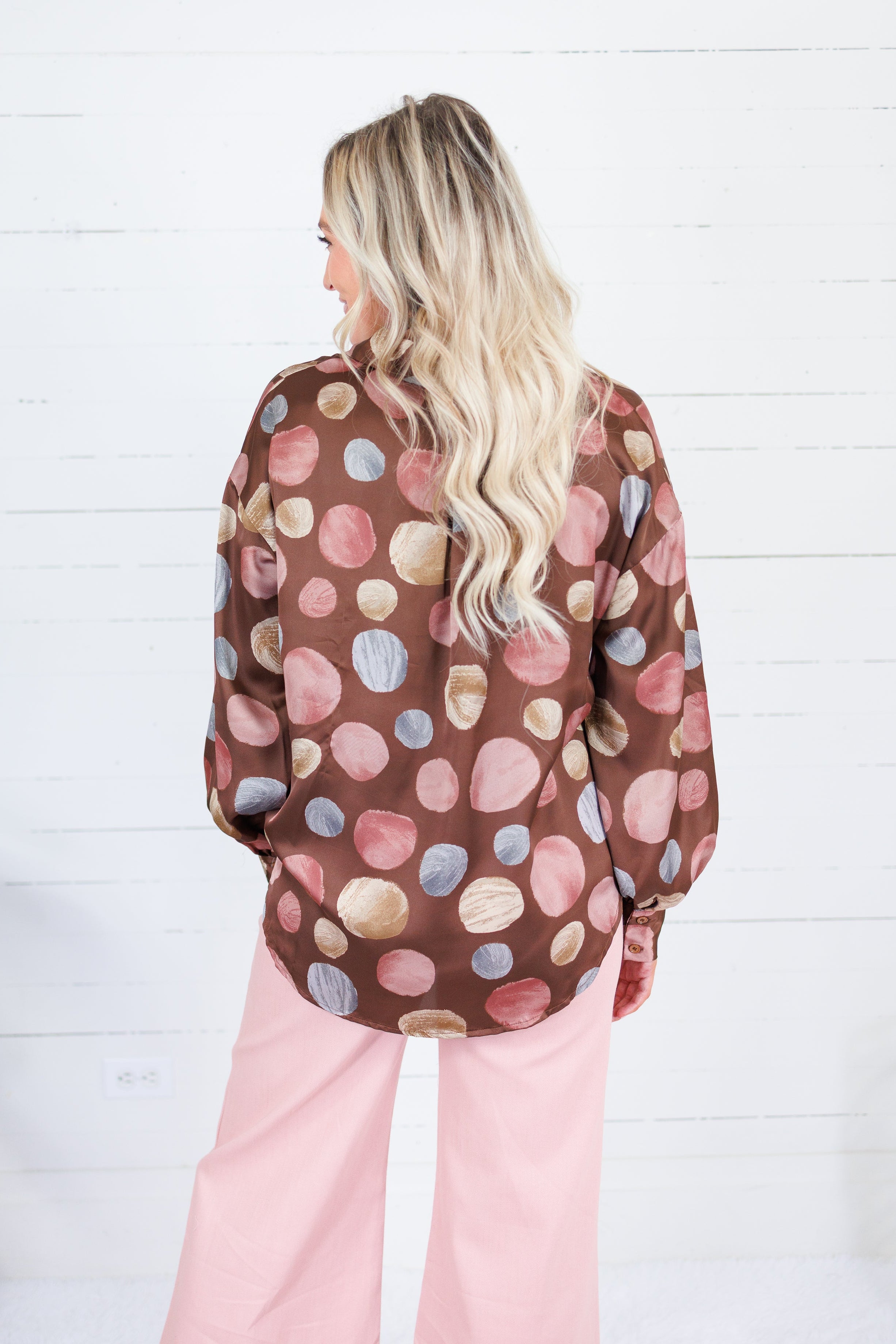Ryan Brown Multi Dots Silky Top Fate