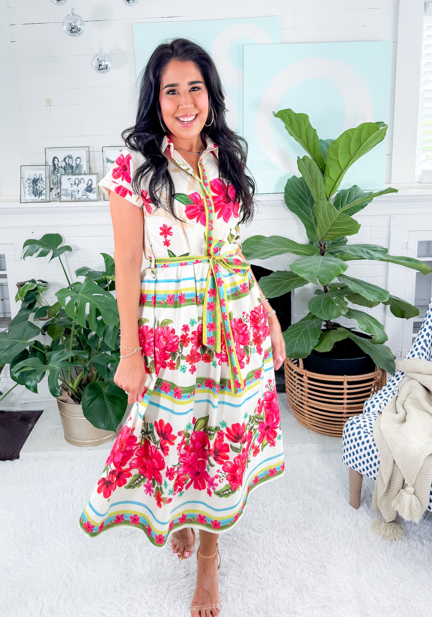 Rylie Ecru Summer Blooms Maxi Dress Maude Vivante
