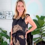 Sabrina Black Embroidered Bubble Sleeve Top Ciebon
