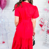 Sadie Poplin Red Maxi Dress