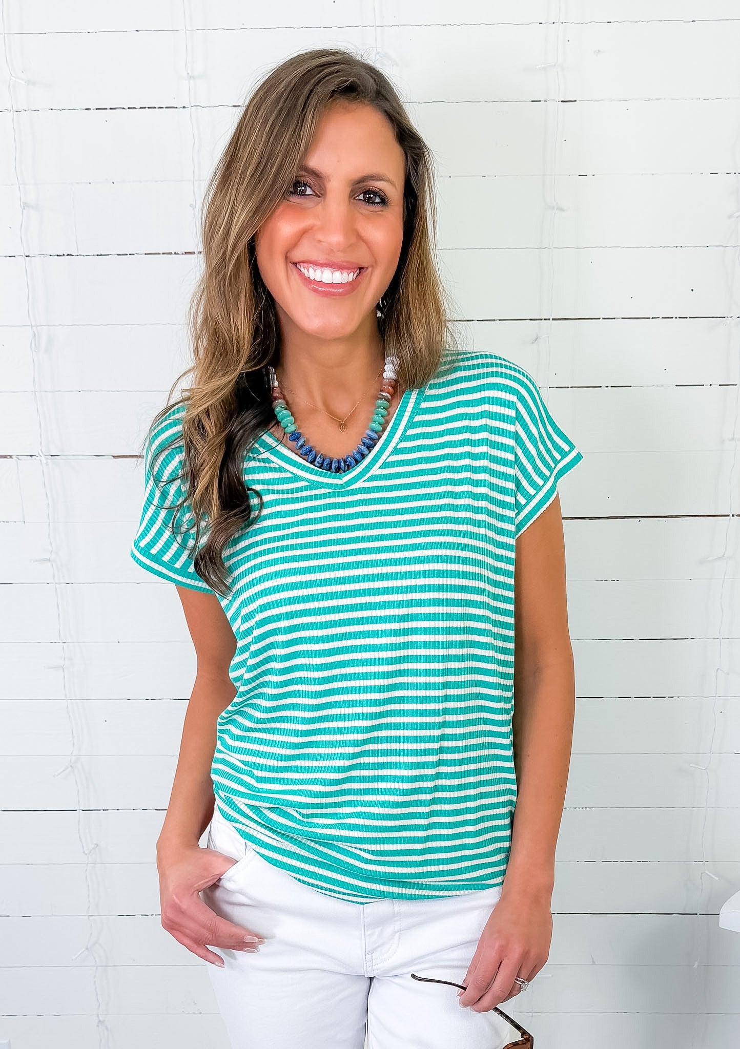 Sally Mint Striped Tee Staccato