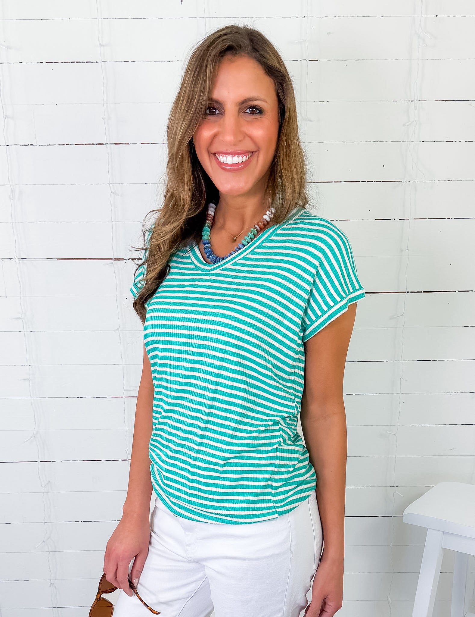 Sally Mint Striped Tee Staccato