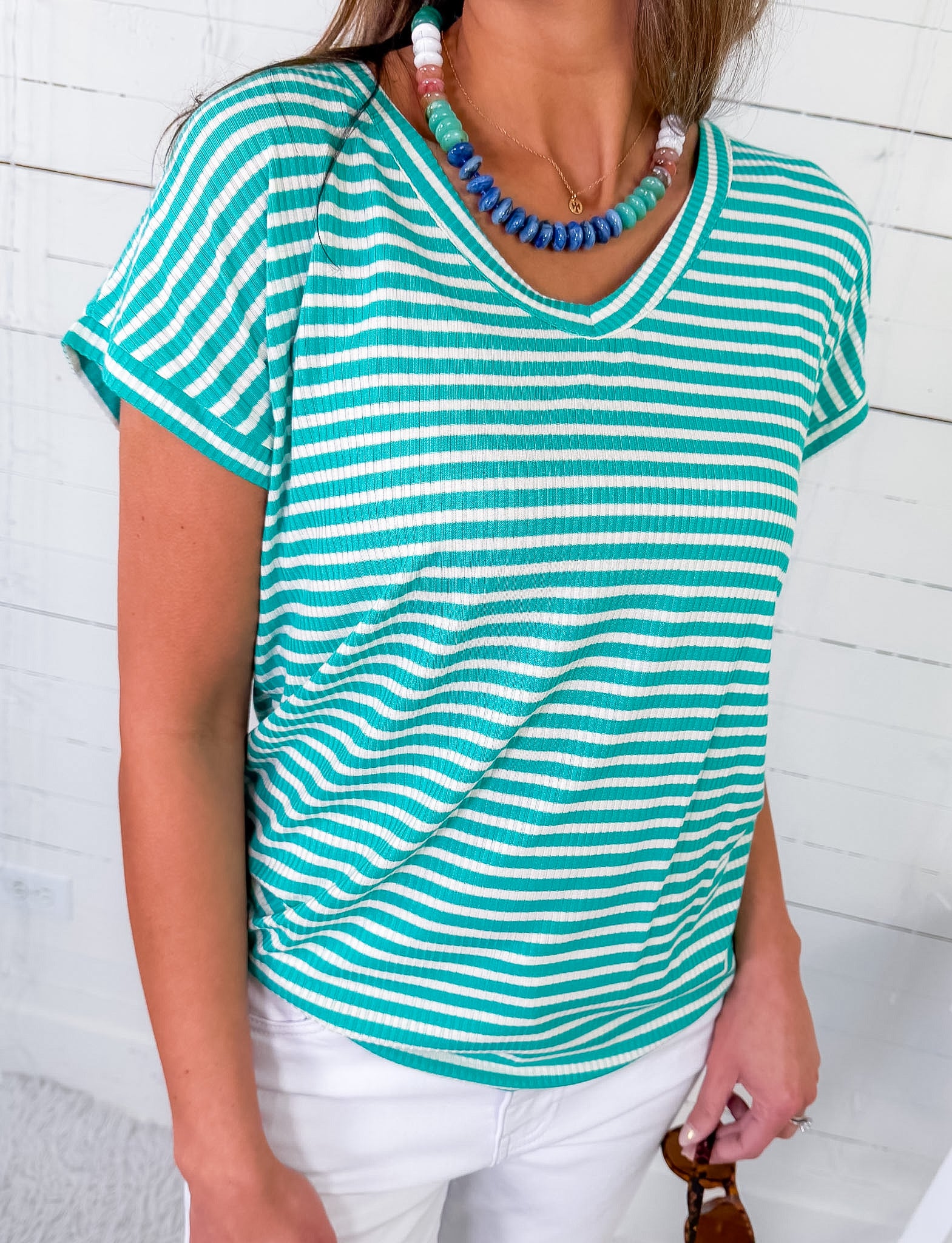 Sally Mint Striped Tee Staccato